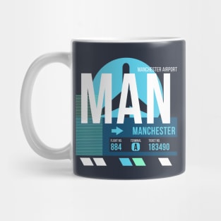 Manchester (MAN) Airport // Sunset Baggage Tag Mug